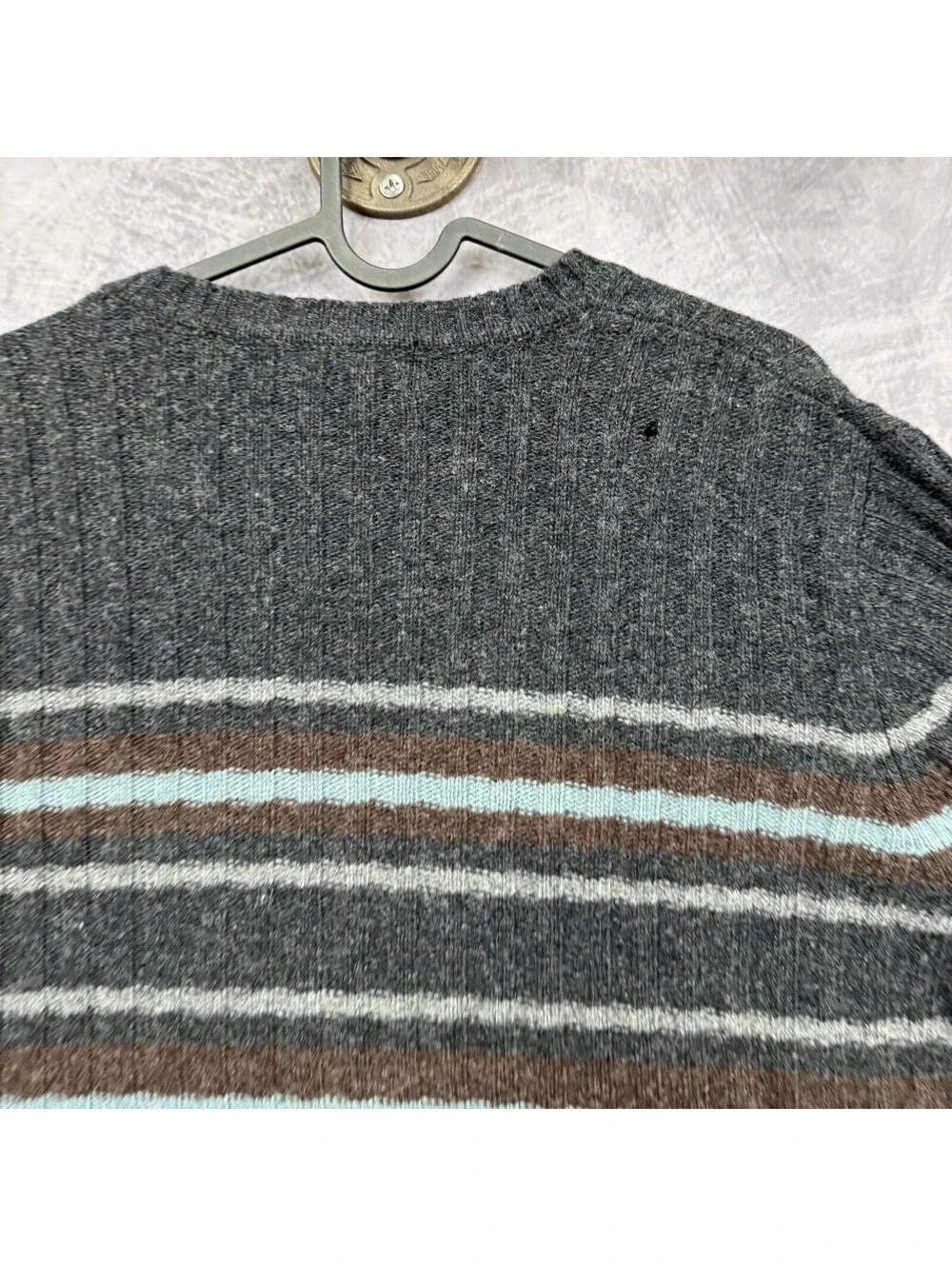 Vintage Banana Republic Sweater Men's M Lambs Wool  Grandpacore Ribbed Stripe